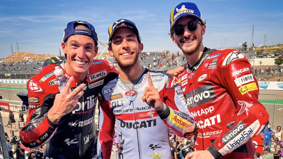 Aleix Espargaro, Enea Bastianini, dan Francesco Bagnaia