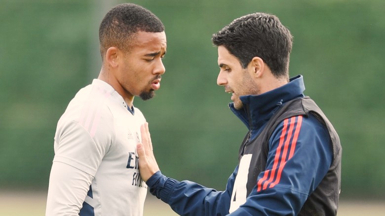 Mikel Arteta dan Gabriel Jesus