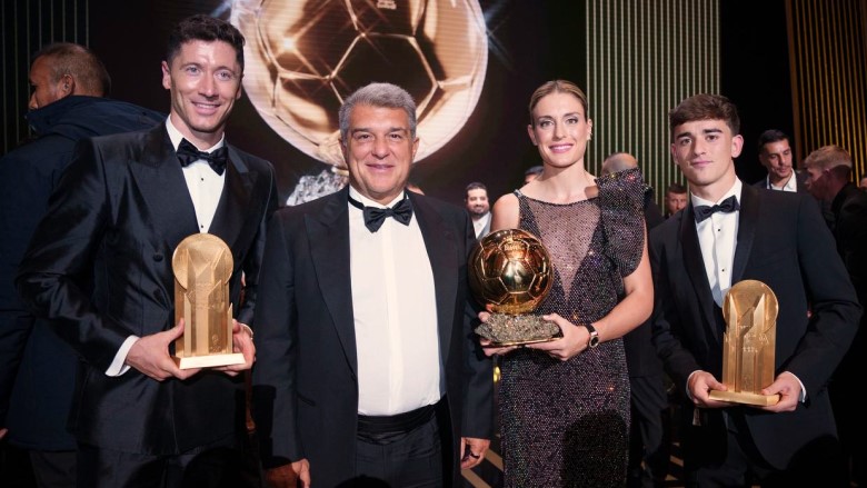 Robert Lewandowski, Joan Laporta, Alexia Putellas, Gavi