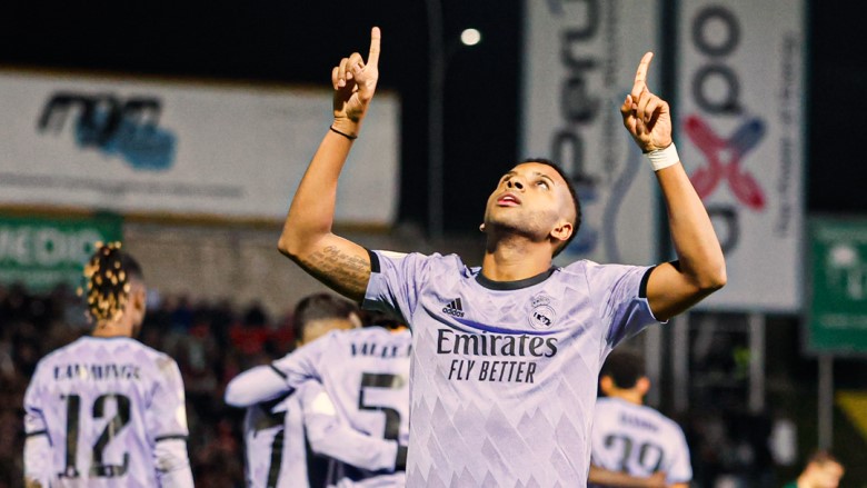 Rodrygo Goes cetak gol. Real Madrid menderita kalahkan Cacereno.