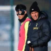 Son Heung-min dan Antonio Conte saat sesi latihan Tottenham