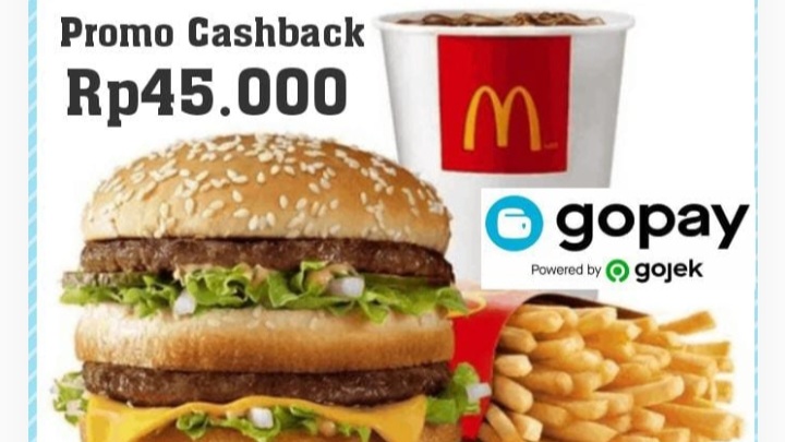 Gopay dan McDonalds memberikan promo cashback selama Februari 2023.