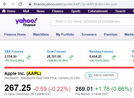 yahoo finance